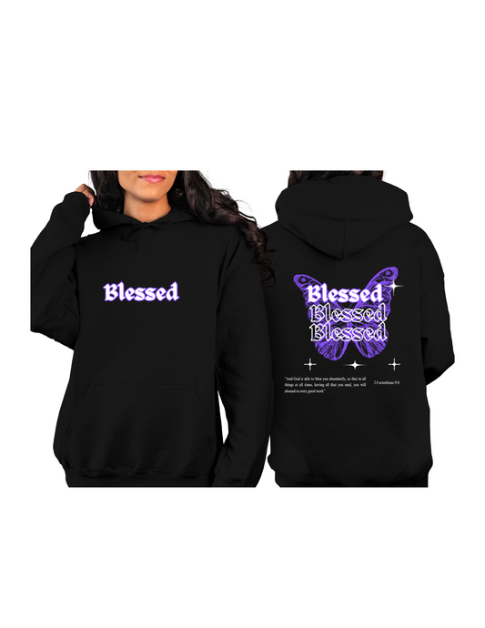 2 Corinthians 9:8 "Blessed" Hoodie - Black