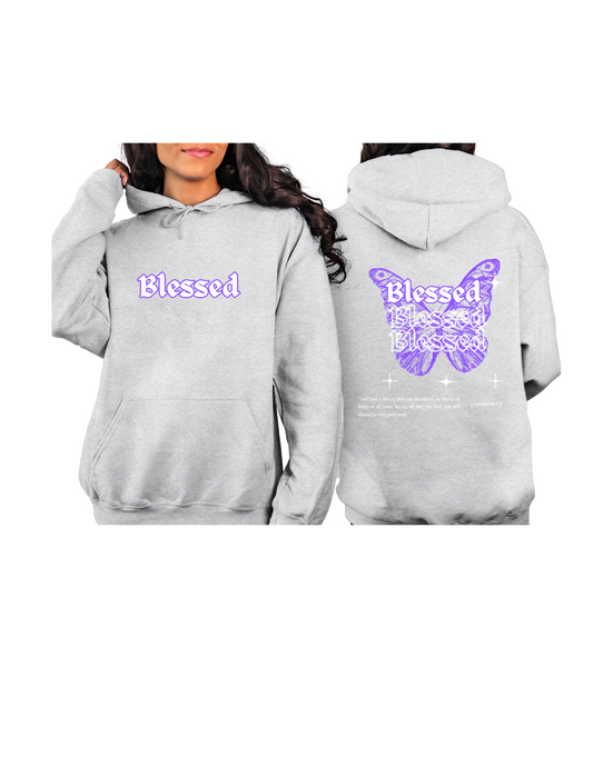 2 Corinthians 9:8 "Blessed" Hoodie - Grey