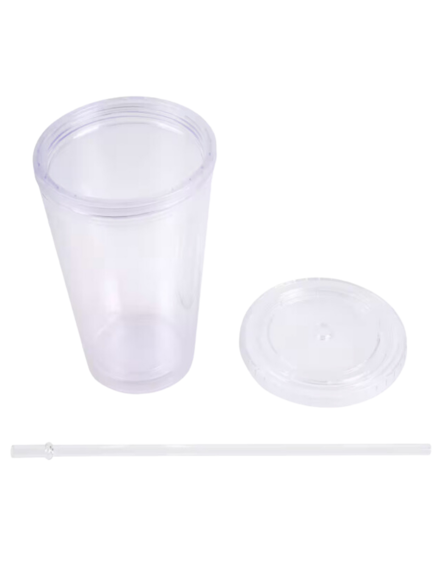 Clear Tumbler with Straw - "Living By Faith Not By Sight"